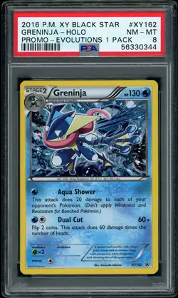 2016 Pokemon XY Evolutions Greninja Holo Black Star Promo #XY162 PSA 8 NM-MT - Image 1