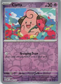 Cleffa 080/197 Common Obsidian Flames Pokemon Reverse Holo Near Mint - Image 1