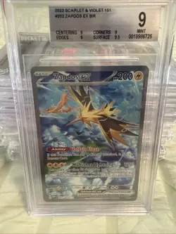 2023 POKEMON MEW EN-151 SPECIAL ILLUSTRATION RARE #202 ZAPDOS EX BGS 9 - Image 1
