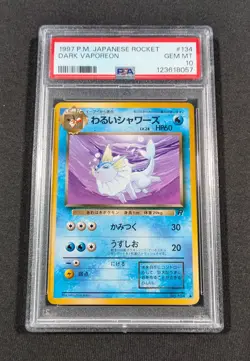 Pokemon Card Japanese Dark Vaporeon No. 134 PSA 10 GEM MINT Team Rocket - Image 1