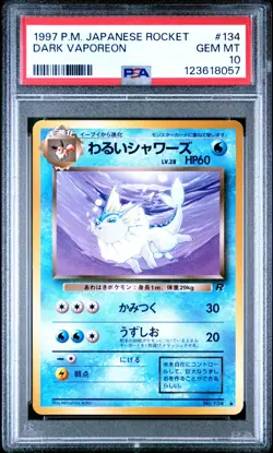 Pokemon Card Japanese Dark Vaporeon No. 134 PSA 10 GEM MINT Team Rocket - Image 3