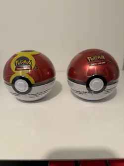 Pokemon TCG PokeBall Tins E25 Sealed NEW *LOT OF 2* 6 Booster Packs - Image 1