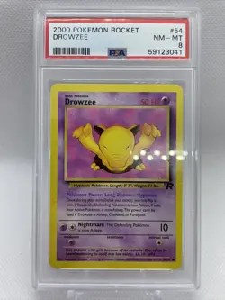 2000 Pokemon Rocket #54 Drowzee PSA 8 NM-MT - Image 1