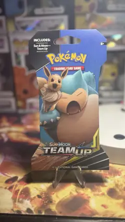 Pokemon TCG Sun & Moon Team Up Sleeved Blister Booster Pack Snorlax Eevee Sealed - Image 1