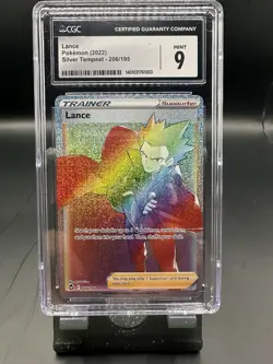 CGC 9 2002 Pokemon TCG Lance Full Art Trainer. Rainbow. Silver Tempest 206/195 - Image 1