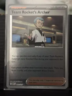 Pokemon Team Rocket's Archer Trainer-Supporter Reverse Holo Uncommon 201/217 ASC - Image 1