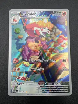 Pokemon Crocalor - Illustration Rare Holo SV02: Paldea Evolved 202/193 NM - Image 1