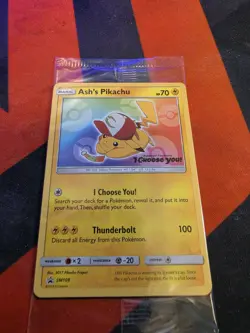 SEALED Ash’s Pikachu TCG SM108 2017 Promo Card Pokemon "I Choose You" - Image 1