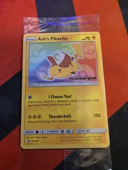 SEALED Ash’s Pikachu TCG SM108 2017 Promo Card Pokemon "I Choose You" - Image 2