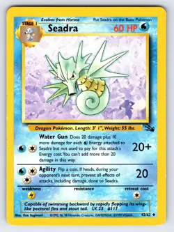 Seadra 42/62 1999 Fossil Set Pokemon Card TCG Vintage WOTC Uncommon - Lp/Vlp - Image 1