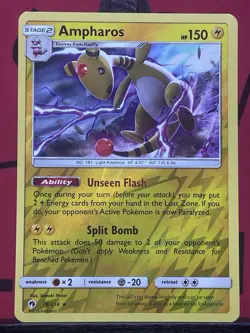 Ampharos 78/214 Reverse Holo Rare Pokemon Card TCG Lost Thunder 2018 NM - Image 3