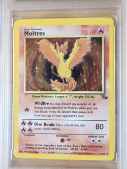 1999 Pokemon Fossil Moltres HOLO #12 DSG 6 EX/NM Vintage Pokemon Card WoTC - Image 2
