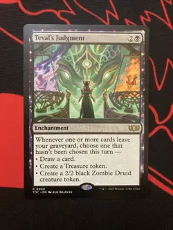 Teval's Judgment Commander Tarkir Dragonstorm Rare 0028 MTG TDC EN NM - Image 1