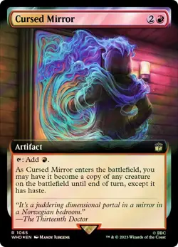 Cursed Mirror Surge Foil Extended Art Doctor Who Commander NM MTG - Image 1