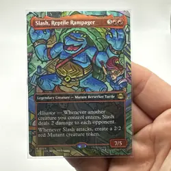 Slash, Reptile Rampager - Foil - Borderless Teenage Mutant Ninja Turtles MTG 208 - Image 2
