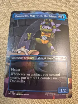 Donatello, Way with Machines (Borderless) #197 (Foil) (NM) TMT Magic MTG - Image 1