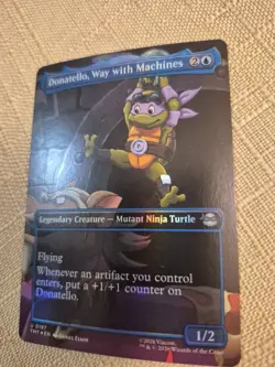Donatello, Way with Machines (Borderless) #197 (Foil) (NM) TMT Magic MTG - Image 2