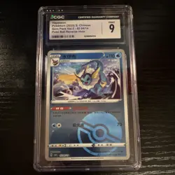 Pokemon Vaporeon Gem Pack Vol.2 02/014 Reverse Holo CGC 9 Chinese 2025 - Image 1