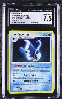 CGC 7.5 Lumineon 2008 Stormfront 4/100 Holo Pokemon Card - Image 1
