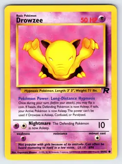 Drowzee 54/82 2000 Team Rocket Set Pokemon Card TCG Vintage WOTC Common - VLP - Image 1