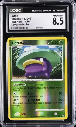 2009 POKEMON PLATINUM REVERSE HOLO #SH4 LOTAD CGC 8.5 - Image 1