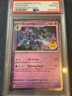 Ceruledge 040 PSA 10 Pokemon Day Promo Paldean Fates 2024 Gem Mint holo Pokemon - Image 2