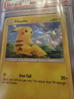 PSA 9 POKEMON 2017 SHINING LEGENDS LETS PLAY PIKACHU CRACKED ICE HOLO #28 ⚡⚡ - Image 2