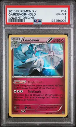 2015 POKEMON XY ANCIENT ORIGINS #54 GARDEVOIR-HOLO PSA 8 - Image 1