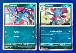 Sneasel 020 & Weavile 021 - Cosmos Holo Black Star Promo Set Pokemon TCG NM - Image 1