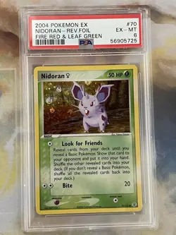 2004 Pokemon EX Fire Red Leaf Green Nidoran #70 Reverse Holo Foil PSA 6 EX-MT - Image 1