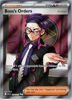 2026 Pokemon Ascended Heroes Boss’s Orders Secret Rare 256/217 Full Art Trainer - Image 1
