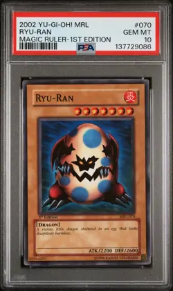 2002 YU-GI-OH! MRL-MAGIC RULER 1ST ED #070 RYU-RAN PSA 10 - Image 1