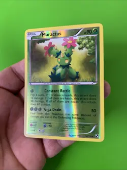 Maractus 12/114 Black & White Reverse Holo Pokemon Card LP+ - Image 3