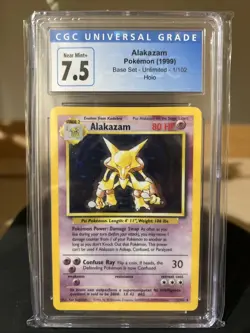 👁‍🗨💜1999 Alakazam 1/102 Base Set Holo Rare Pokemon Card CGC 7.5 💜👁‍🗨 - Image 1
