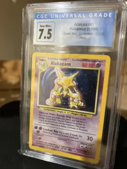 👁‍🗨💜1999 Alakazam 1/102 Base Set Holo Rare Pokemon Card CGC 7.5 💜👁‍🗨 - Image 3