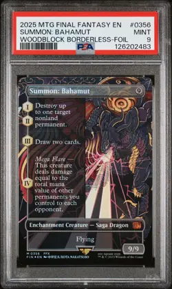 MTG PSA 9 Summon: Bahamut (Borderless) Final Fantasy Foil 0356 M - Image 1