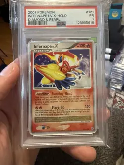 Pokemon Infernape LV.X #121 Holo Diamond & Pearl 2007 English Psa 1 ~ Pop 12 - Image 1