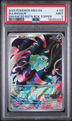 Bulbasaur 133 Stamped Promo Pokemon Mega Evolution Box Topper PSA 9 MINT! - Image 1