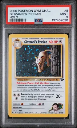 2000 POKEMON GYM CHALLENGE HOLO #8 GIOVANNI'S PERSIAN PSA 9 - Image 1
