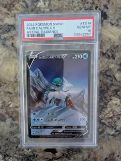 Pokemon Fa/Ir Calyrex V Pokemon Sword & Shield Astral Radiance TG14 NM PSA 10 - Image 1