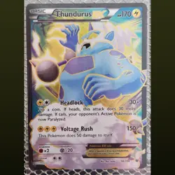 POKEMON XY ROARING SKIES THUNDURUS EX 98/108 FULL ART HOLO ULTRA RARE NEAR MINT - Image 1