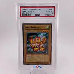 PSA 10 Baby Dragon MRD-061 Metal Raiders Reprint Yu-gi-oh !! Super Low Pop 12 !! - Image 2