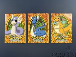 Dratini Dragonair Dragonite Set Of 3 Topps Blue Logo Pokemon Trading Card Lot NM - Image 1