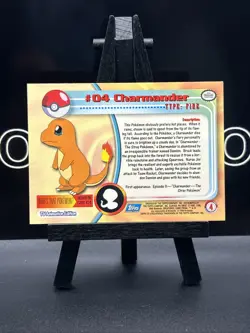 Topps Pokemon Charmander #04 TV Animation Edition Non Foil Card Blue Logo - Image 5