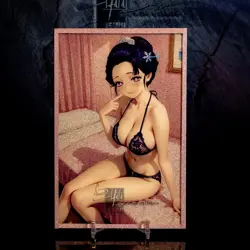 Lady Tamayo Waifu Trading Card A6 Oversized Glitter Frame Demon Slayer Lingerie - Image 1