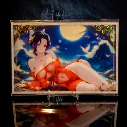 Shinobu Kocho Waifu Trading Card A6 Oversized Silver Glitter Frame Demon Slayer - Image 1
