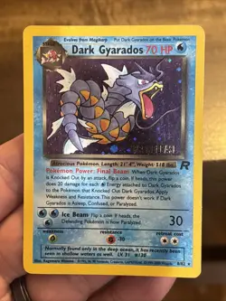 Pokemon TCG Dark Gyarados Prerelease Holo Rare Card 8/82 Vintage - Image 1