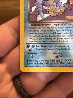 Pokemon TCG Dark Gyarados Prerelease Holo Rare Card 8/82 Vintage - Image 5