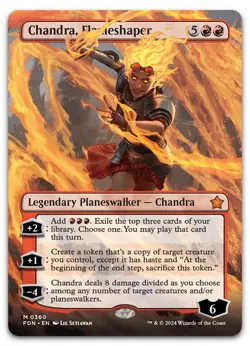 Chandra, Flameshaper (Borderless) #360 (NM) Foundations FDN Magic MTG - Image 1