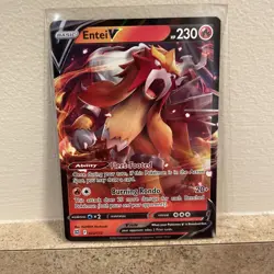 Entei V 022/172 Ultra Rare SWSH09: Brilliant Stars NM Pokemon TCG 2022 - Image 1
